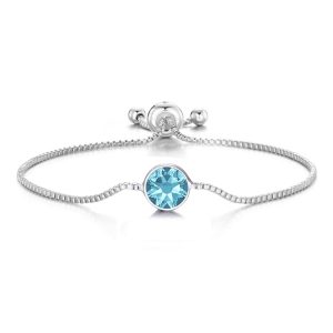 Gentle Blue Crystal Bracelet Created with Zircondia® Crystals