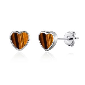 Tiger’s Eye Center Stud Earrings