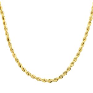 Diamant L’Eternel Unisex 9ct Yellow Gold Fine Rope Chain Necklace of 18 Inch/46cm Length – One Size