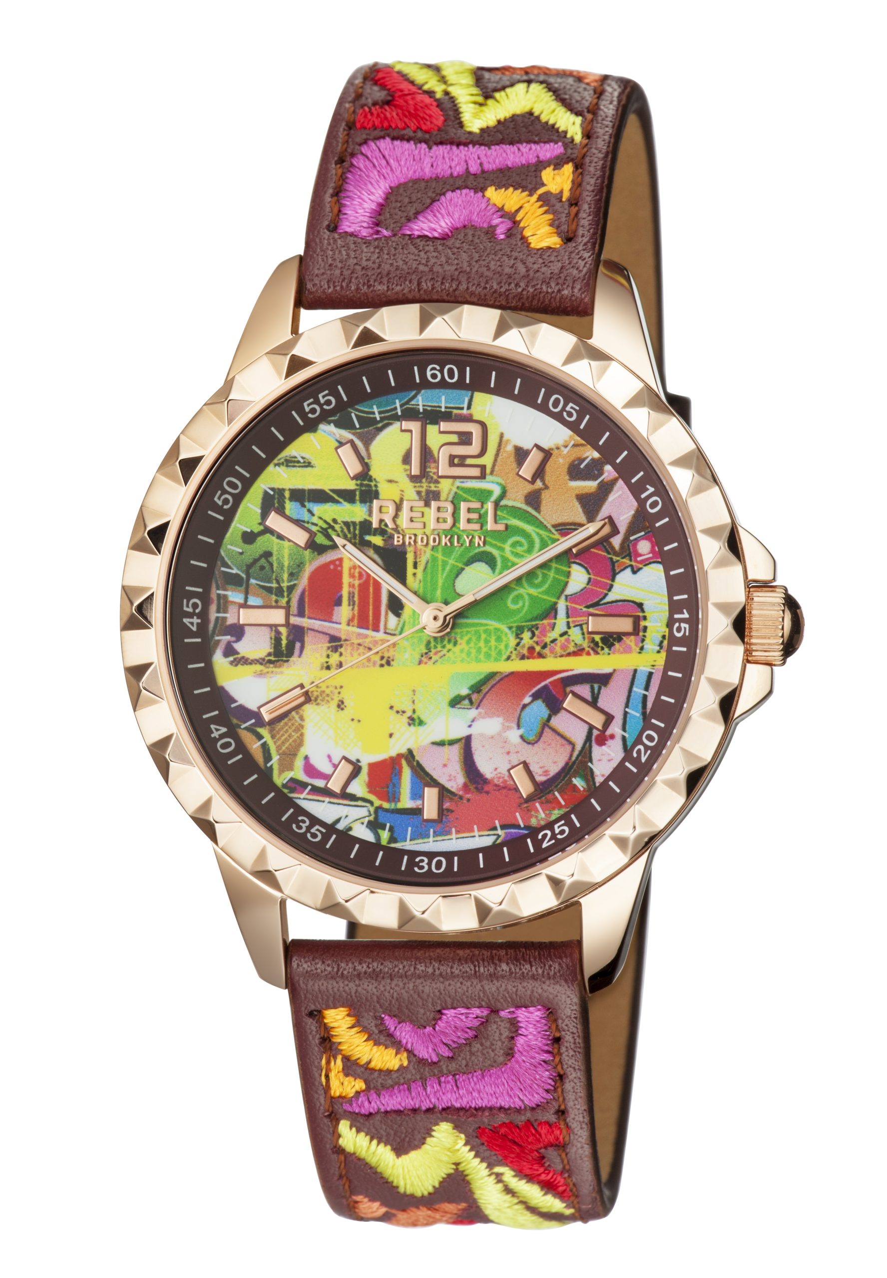 Rebel WoMens Dumbo Burgundy Dial Leather Watch - One Size