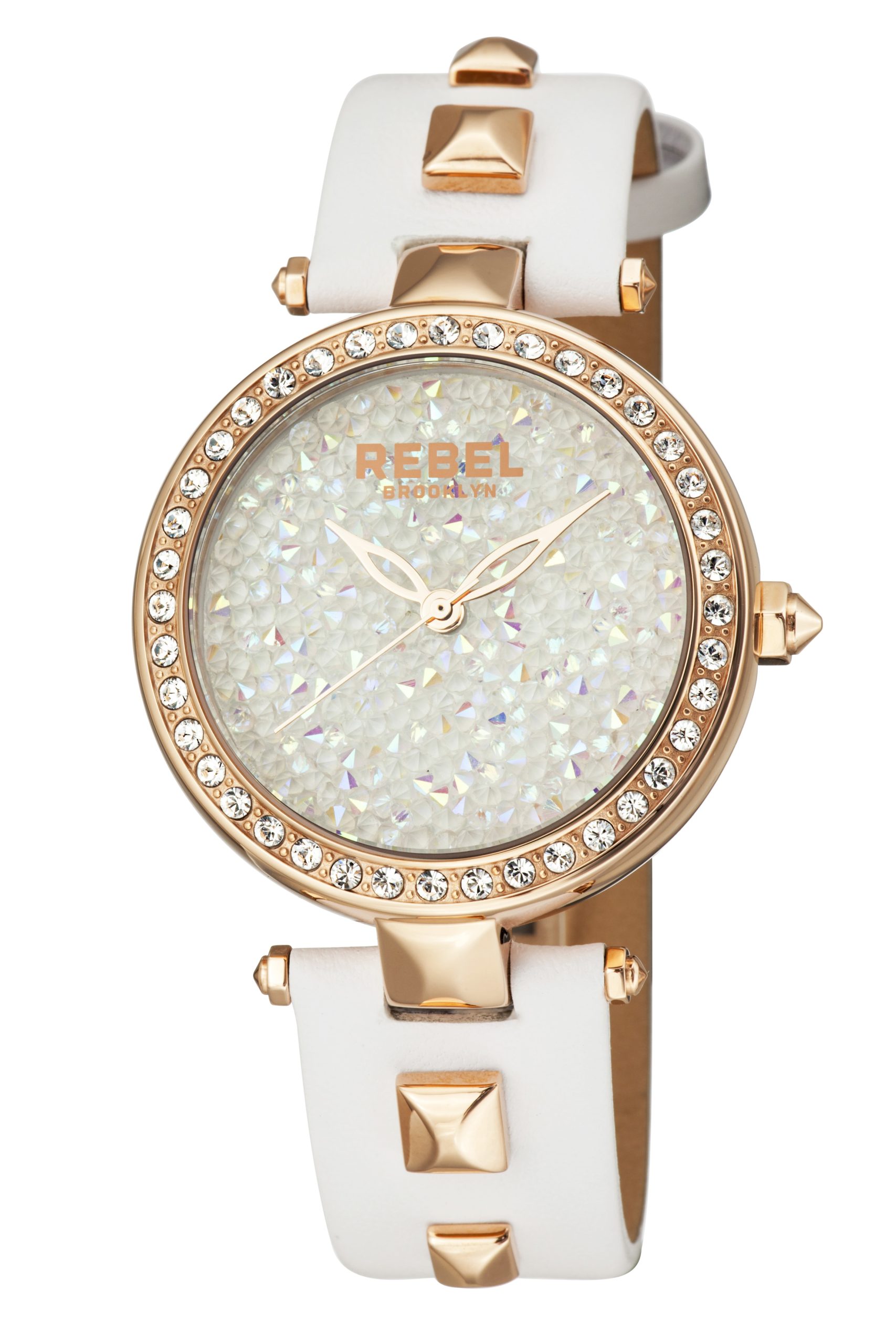 Rebel WoMens Rockaway Parkway Mother of Pearl Dial Leather Watch - White - One Size
