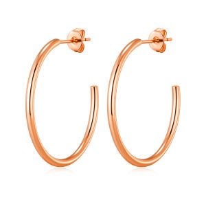 Rose Gold Plated Spherical Hoop Earrings