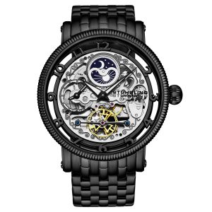 Stührling Mens Black Special Reserve Automatic 48mm Skeleton – One Size