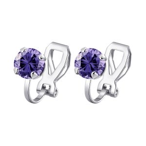 Mild Crimson Crystal Clip On Earrings Created with Zircondia® Crystals