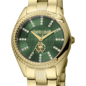 Roberto Cavalli RC5L038M0065 4894626190001 Womens Quartz Stainless Steel Dark Green 5 ATM 32 mm Watch – One Size