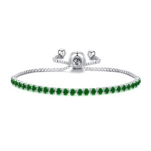 Inexperienced Tennis Friendship Bracelet Created with Zircondia® Crystals