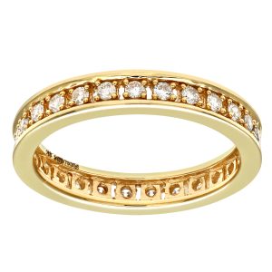 Diamant L’Eternel Womens 18ct Yellow Gold Half Carat Diamond Full Eternity Ring – Size M