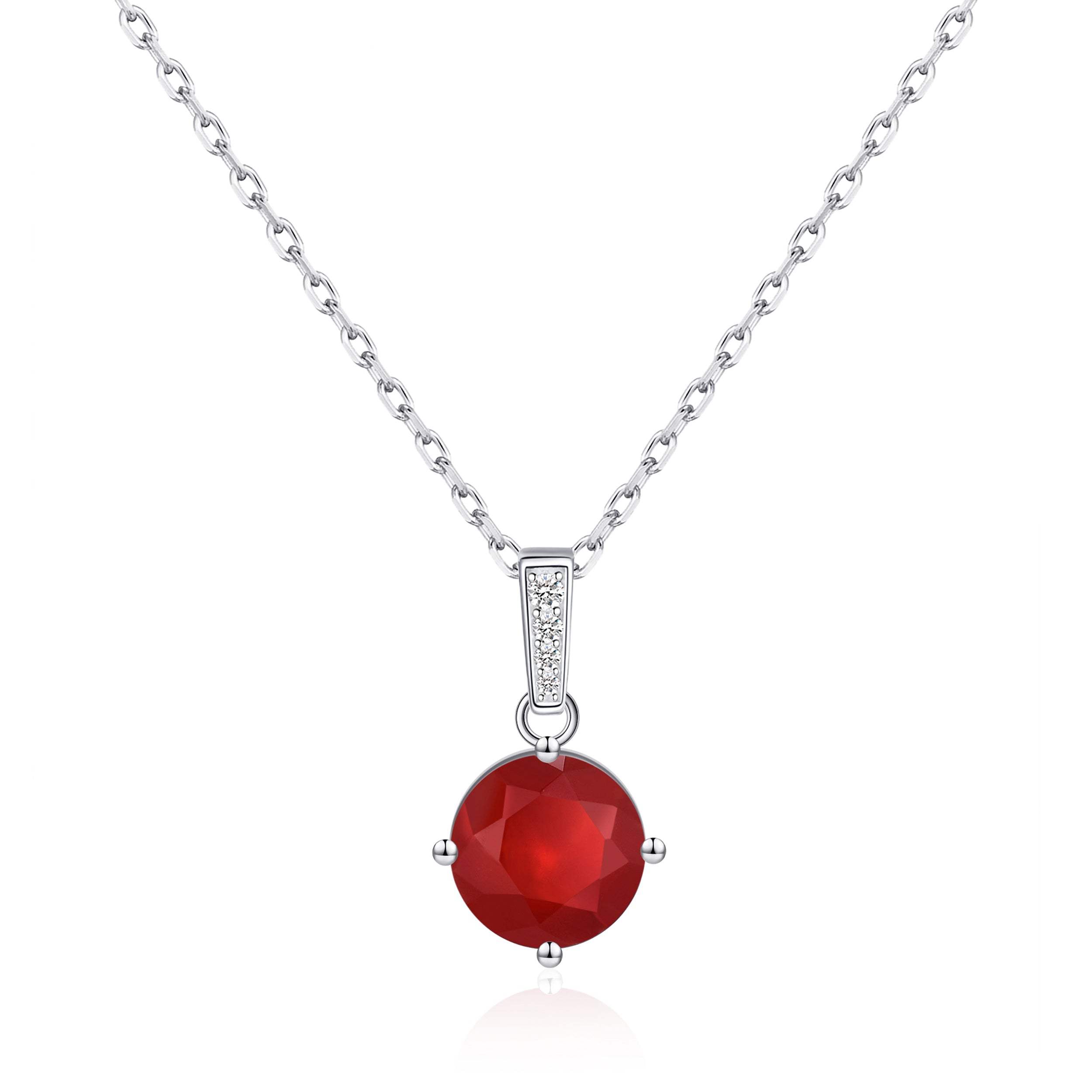 Sterling Silver Carnelian Gemstone Necklace