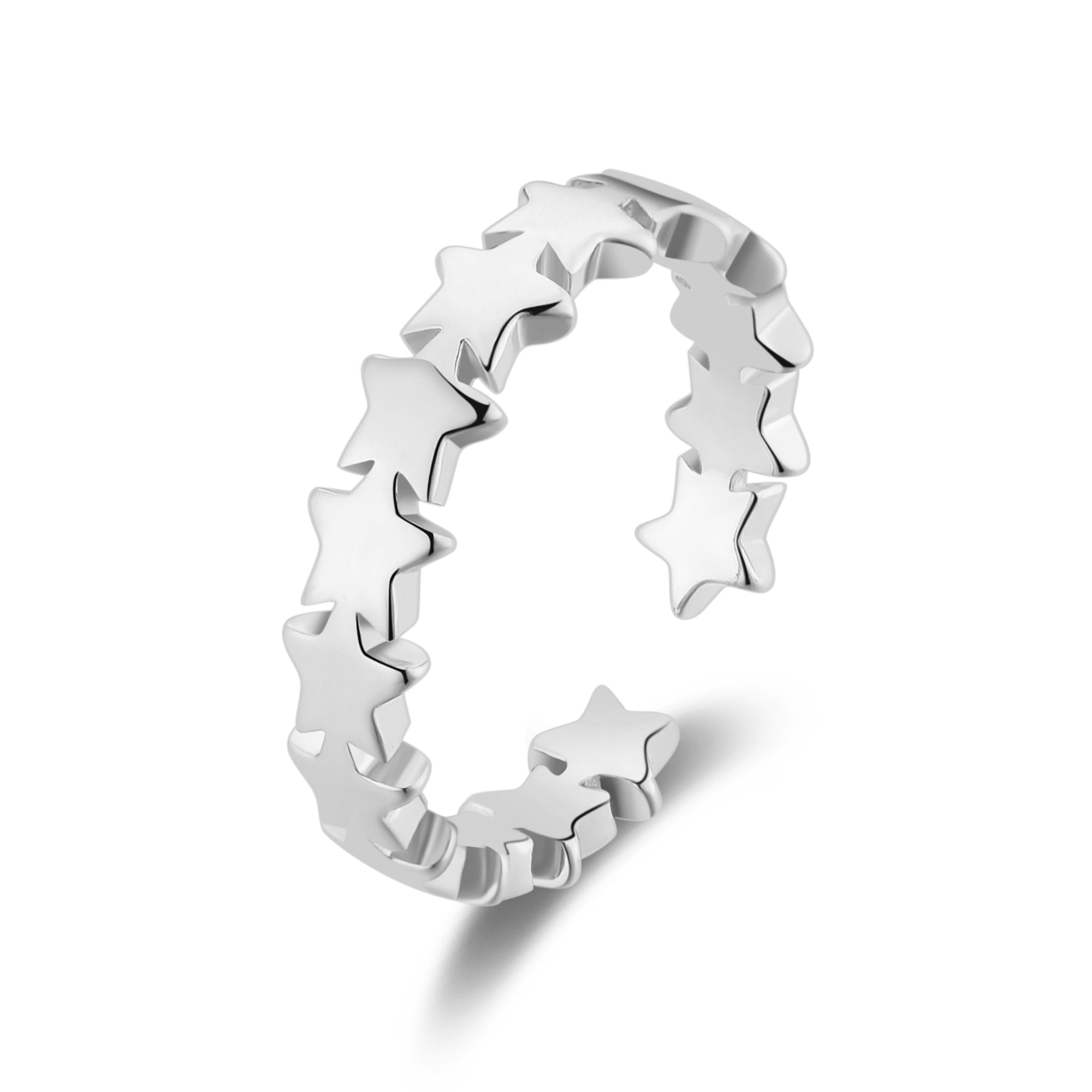 Silver Plated Adjustable Celebrity Band Ring