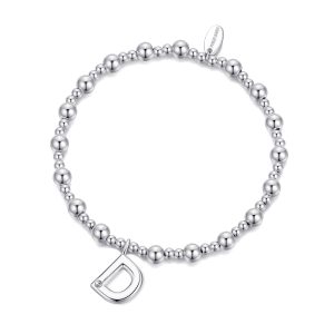 Letter D Preliminary Stretch Bracelet Created with Zircondia® Crystals