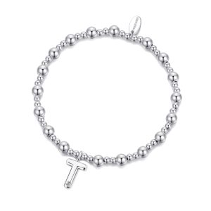 Letter T Preliminary Stretch Bracelet Created with Zircondia® Crystals
