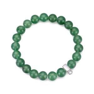 Inexperienced Aventurine Gemstone Allure Stretch Bracelet