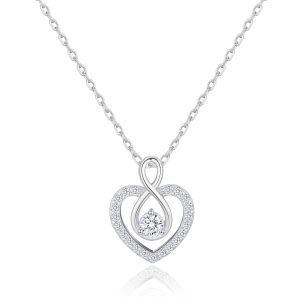 Sterling Silver Infinity Middle Necklace Created with Zircondia® Crystals