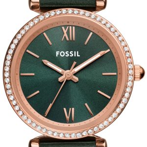 Fossil Carlie WoMens Green Watch ES5370 Leather (archived) – One Size