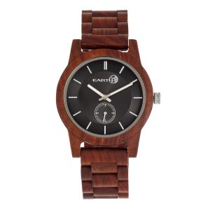 Earth Wood Unisex Blue Ridge Bracelet Watch – Red – One Size