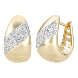 Diamant L’Eternel Womens 9ct Yellow Gold Earrings With 0.5ct Diamond – One Size
