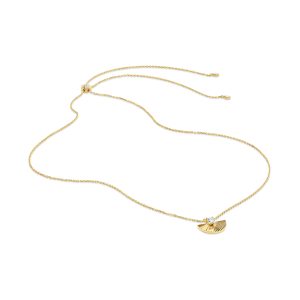 CARAT* Celene Pear Lower Cubic Zirconia Gold Vermeil Fan Necklace CN925Y-CELE