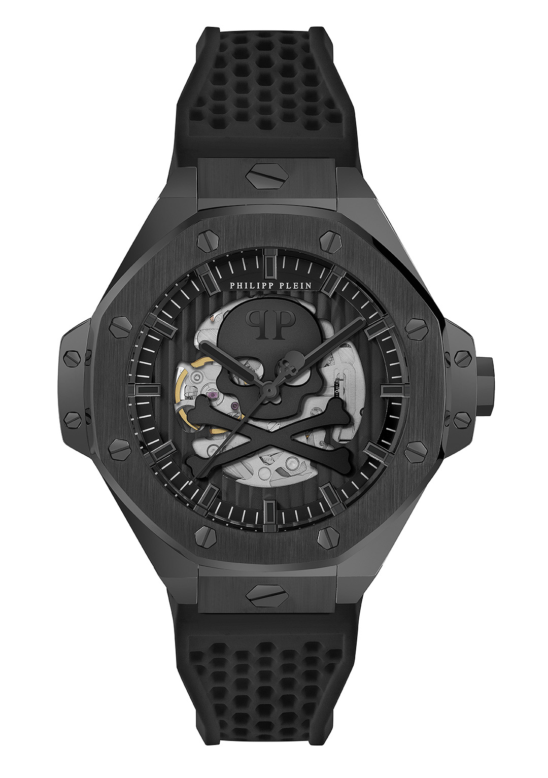 Philipp Plein $keleton Royal Mens Black Watch PWPFA0924 Silicone - One Size