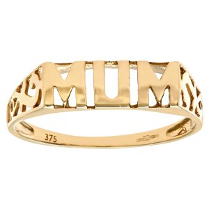 Diamant L’Eternel Womens 9ct Yellow Gold Mum Ring – Size L