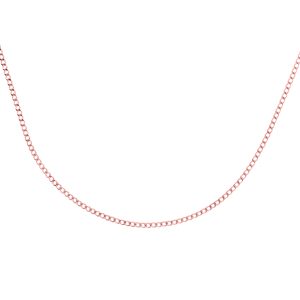 Diamant L’Eternel Unisex 9ct Rose Gold 1.4g Curb Chain Necklace of 18 Inch/46cm Length – One Size