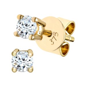 Diamant L’Eternel Womens 9ct Yellow Gold 25pt Diamond Stud Earring – One Size