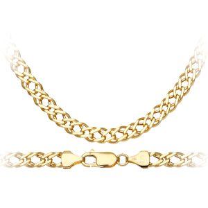 Diamant L’Eternel Unisex 9ct Yellow Gold 10.8g Double Curb Necklace of 61cm/24 Inch Length and 6mm Width Gold (archived) – One Size