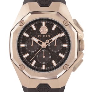 Philipp Plein Octagon Mens Brown Watch PWTBA0223 Silicone – One Size