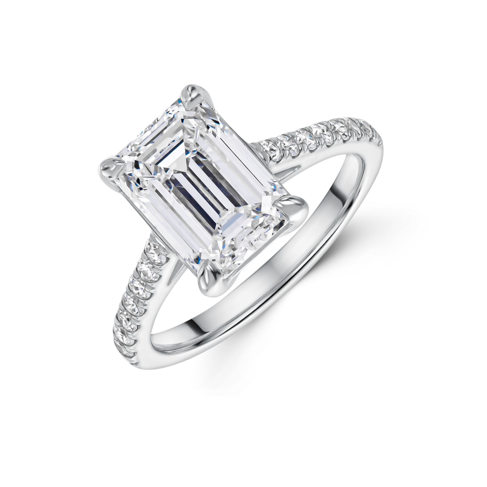 Platinum Emerald Reduce 3.25ct Lab Grown Diamond Solitaire