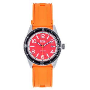 Reign Mens Gage Automatic Watch w/Date – Orange Rubber – One Size