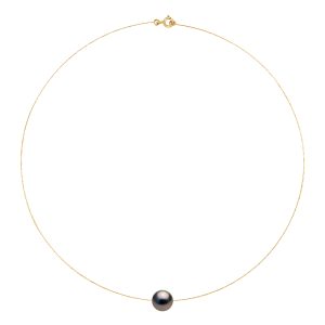 Ateliers Saint Germain Womens Necklace – Real Cultured Pearl Round 10-11 mm – Yellow Gold – One Size