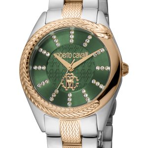 Roberto Cavalli Womens RC5L038M0115 Women Quartz Stainless Steel Dark Green 5 ATM 32 mm – One Size