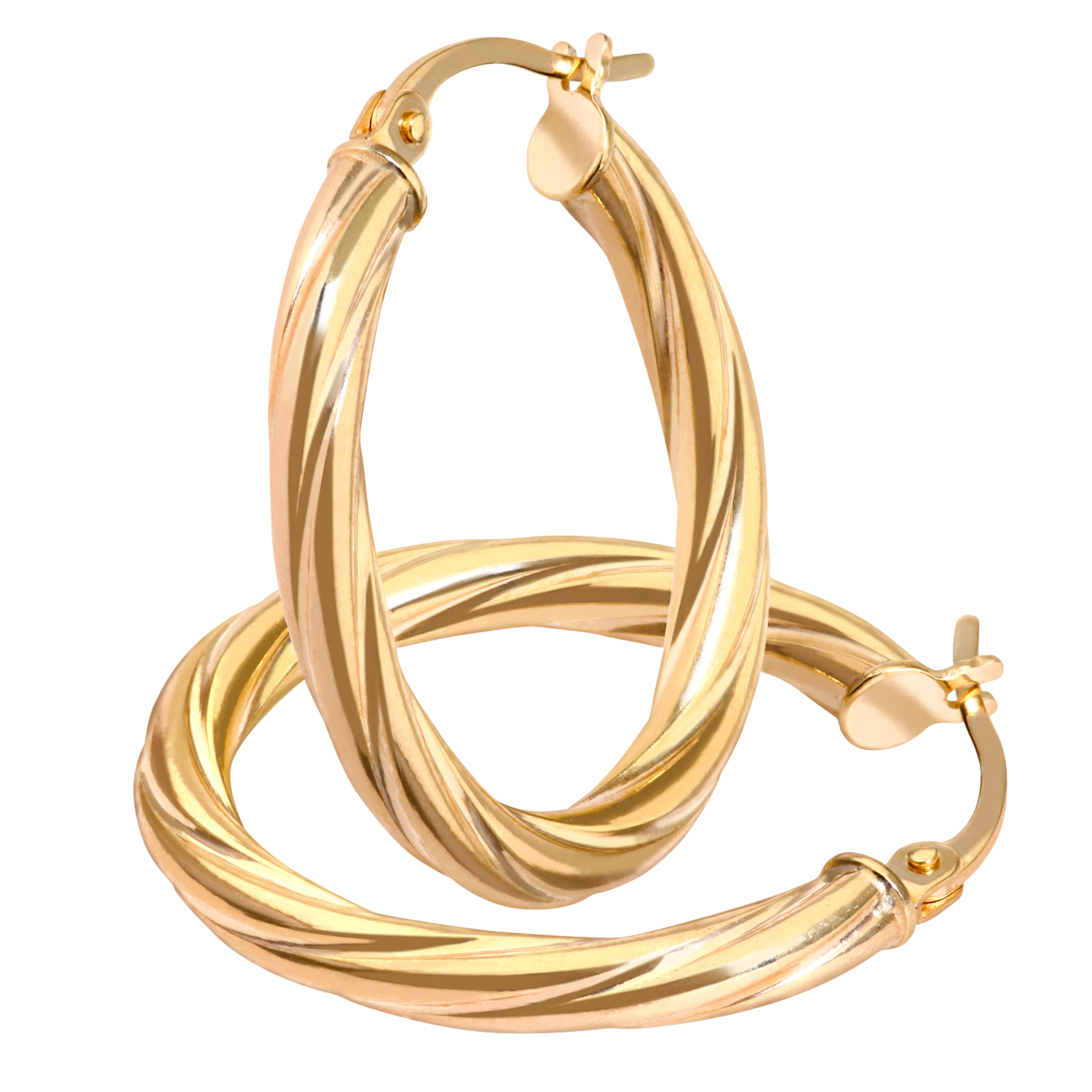 Diamant L'Eternel Womens 9ct Yellow Gold Ladies Hoop Earrings - One Size