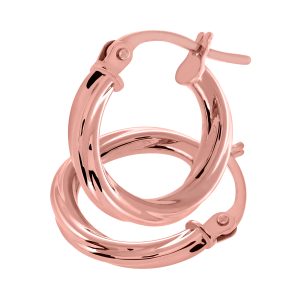 Diamant L’Eternel Womens 9ct Rose Gold Twist Hoop Earrings – One Size