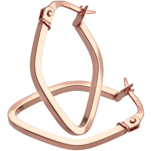 Diamant L’Eternel Womens 9ct Rose Gold Kite Square Tube Hoop Earrings – One Size