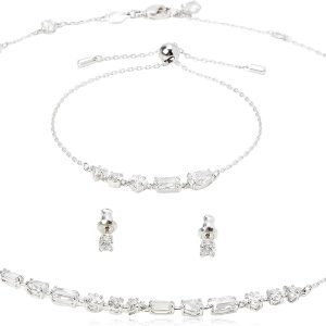 Swarovski ‘Mesmera’ WoMens Base Metal Set: Bracelet + Earrings + Necklace – Silver 5665877 Metal (archived) – One Size