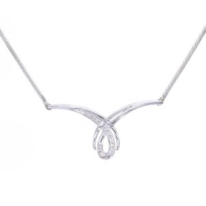 Diamant L’Eternel Womens Ladies 9ct White Gold Fancy Diamond Necklace – One Size