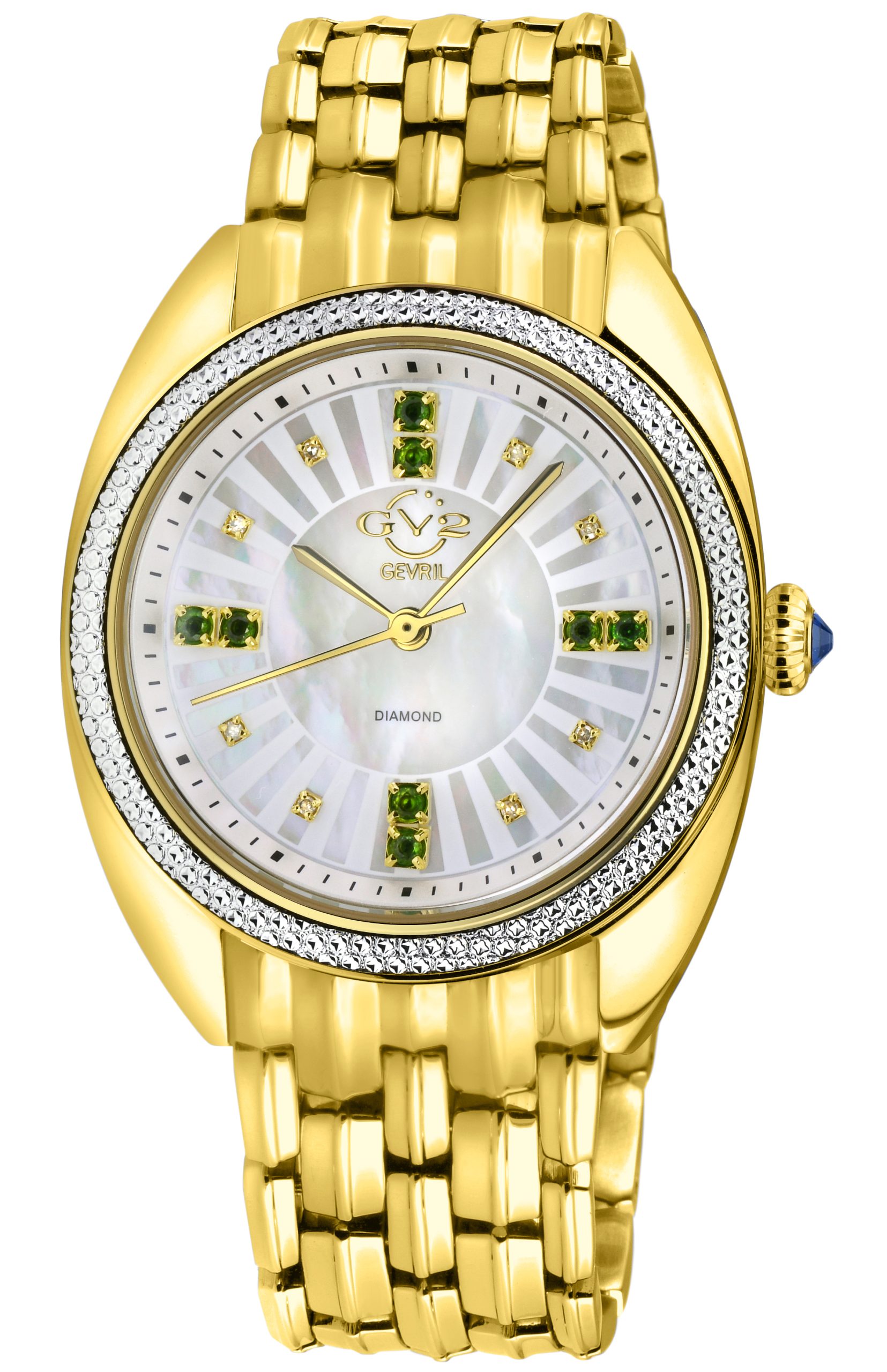 Gv2 WoMens Palermo Diamond Swiss Quartz MOP White Dial Watch - One Size