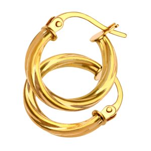 Diamant L’Eternel Womens 9ct Yellow Gold Ladies Hoop Earrings – One Size