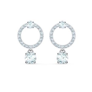 Swarovski Draw in Silver Circle Earrings