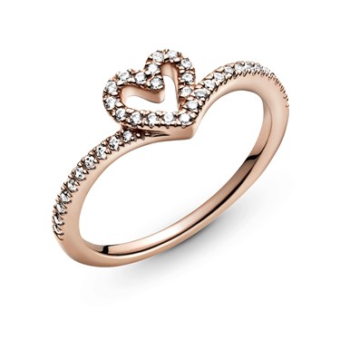 Pandora Rose Glowing Wishbone Middle Ring - 52