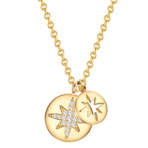Tassioni Womens Metal Necklace – Gold Metal Composite – One Size