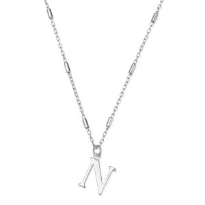 ChloBo Silver Iconic Preliminary Necklace – Letter N