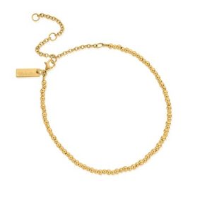 ChloBo Gold Mini Adorable Beaded Anklet – Adjustable