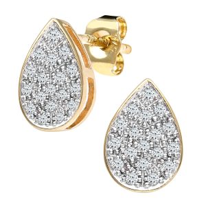 Diamant L’Eternel Womens 9ct Yellow Gold Ladies 15pt Diamond Earrings – One Size