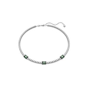 Swarovski Matrix Combined Lower Inexperienced Tennis Necklace – Silver
