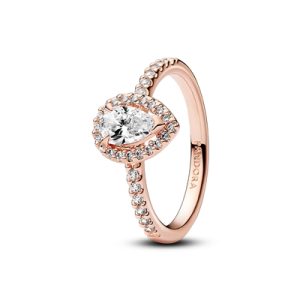 Pandora Glowing Rose-Gold Pear Halo Ring – 52 Pandora Ring