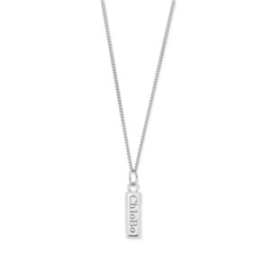 ChloBo Mens Silver Curb Chain Emblem Inglot Necklace – 61cm