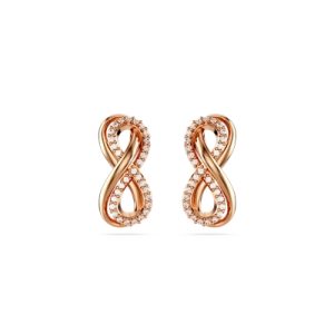Swarovski Hyperbola Infinity Rose Gold-Tone Plated Stud Earrings