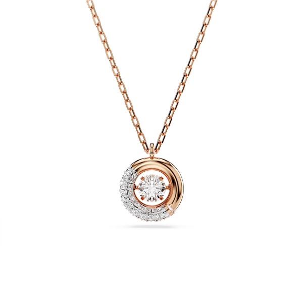 Swarovski Dextera Rose-Gold Spherical Lower Pendant Necklace