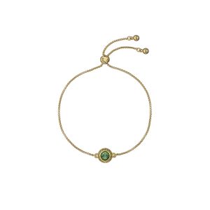 Ted Baker Gold Soleta Solitaire Sparkle Inexperienced Halo Slide Bracelet – Gold